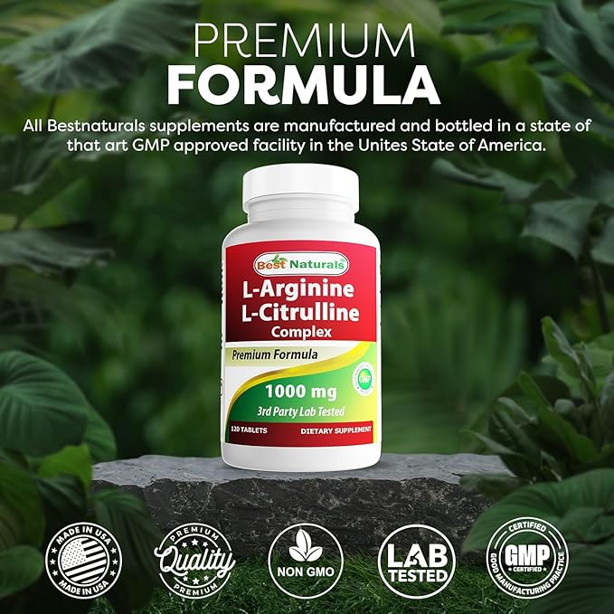 Best Naturals Arginine Citruline Complex 1000 Mg 120 Tablets