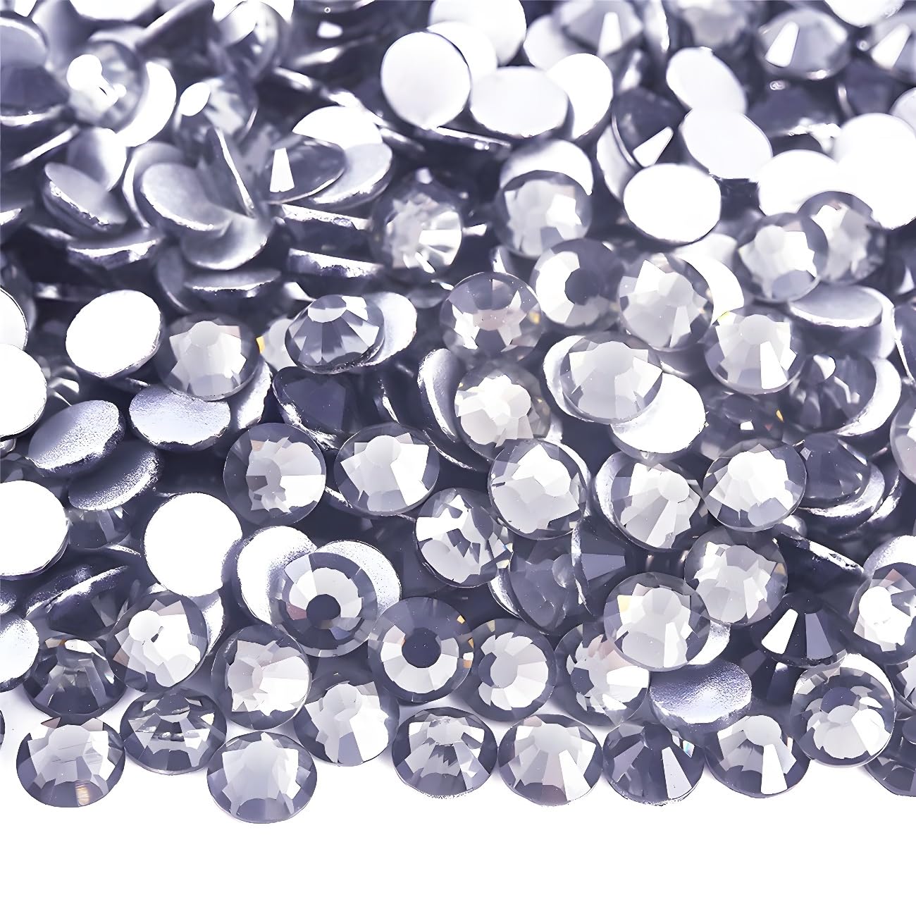 Flatback Rhinestones Round Gems for Nails Art and Crafts 4000Pcs SS12 3mm Glitter Crystals Stone DIY Bags Clothes Shoes (Light Grey)