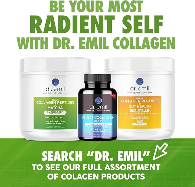 Collagen Peptides Powder - Matcha Green Tea Collagen Powder for Women - Collagen Supplements for Hair, Skin & Nails with Hyaluronic Acid - 9g Protein per Serving