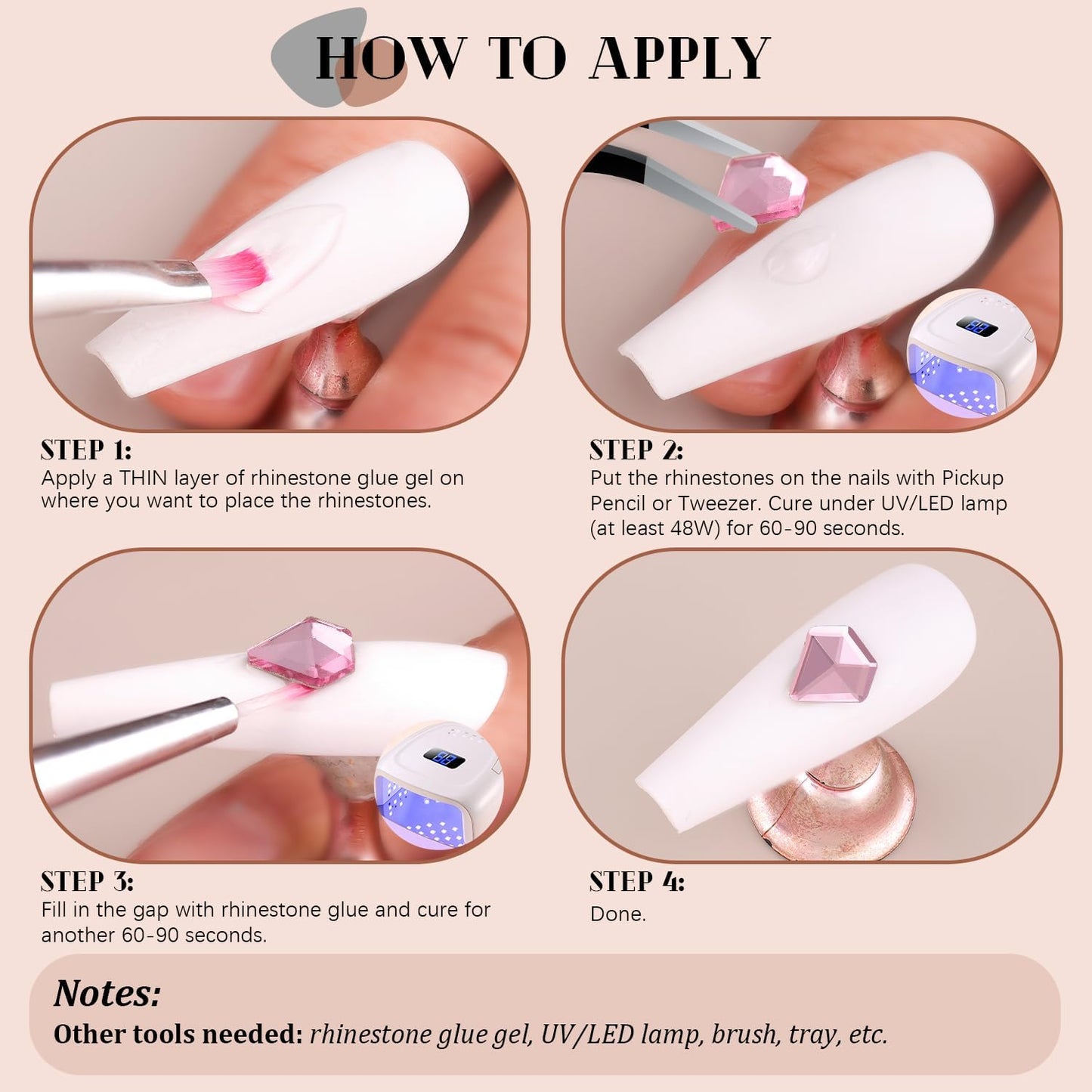 2680Pcs Pink Glass Nail Rhinestones 120Pcs Multi Shapes Flatback Nail Gems + 2560Pcs 1.5-4mm Round Crystal, Manicure Nail Charms Diamond Gemstones for Acrylic Nails Decoration