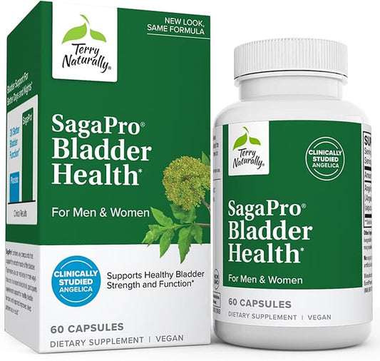 Terry Naturally SagaPro Bladder Health - 60 Capsules - Supports Bladder Strength & Function for Men & Women - Non-GMO, Vegan, Gluten Free - 60 Servings