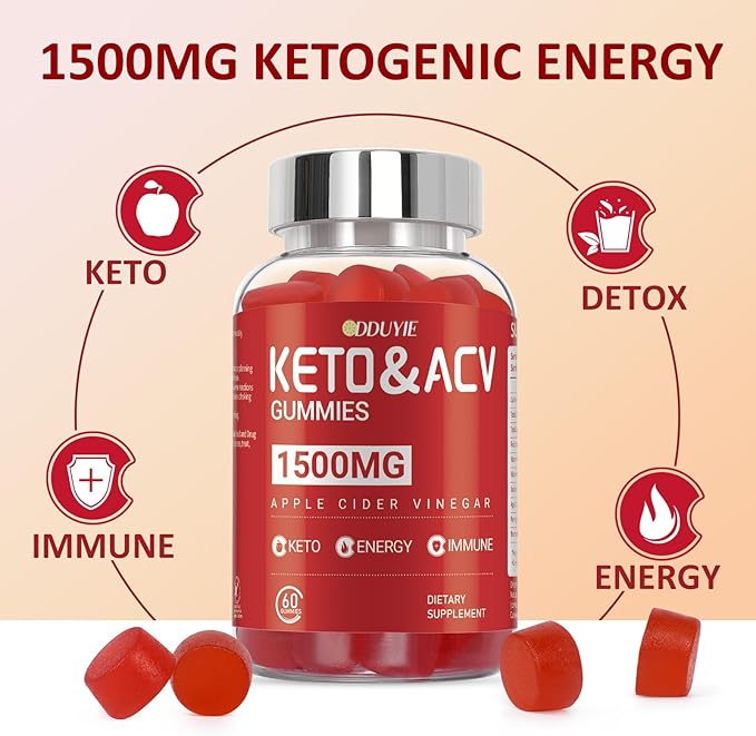 (2 Pack) Keto ACV Gummies - 1500mg Apple Cider Vnegar Gummies - with Pomegranate Beetroot & Vitamin B12 B6 - GMO Free & Made in USA - 120 Count