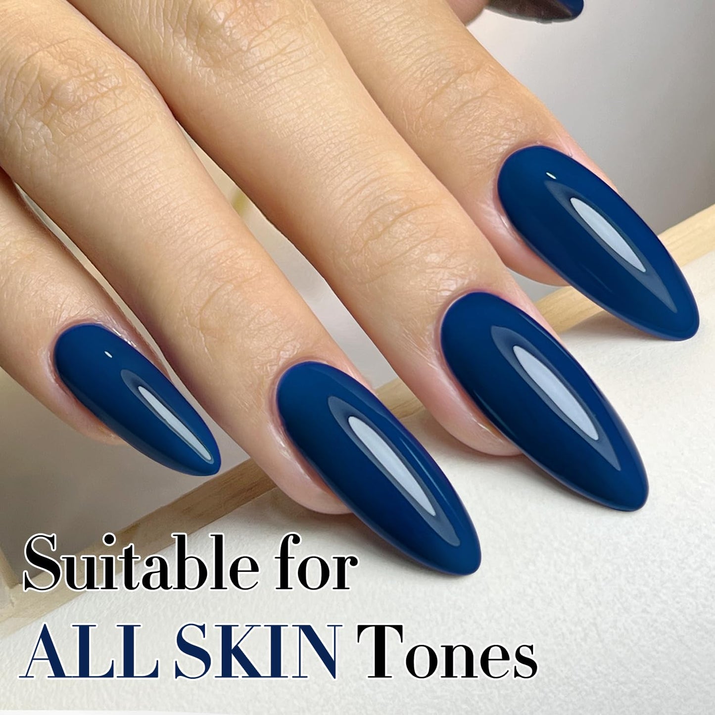 Double Rhythm 0.5Oz Navy Blue Gel Polish Sheer Neutral Natural Light Milky Same Color Same Bottle 15ML Jelly UV Nail Art DIY at Home (Navy Blue-A1107)