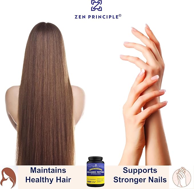 Zen Principle Grass-Fed Collagen Peptides 3 lb. Custom Anti-Aging Hydrolyzed Protein Powder for Healthy Hair, Skin, Joints & Nails. Paleo and Keto Friendly, GMO and Gluten Free, Pasture-Raised Bovine.