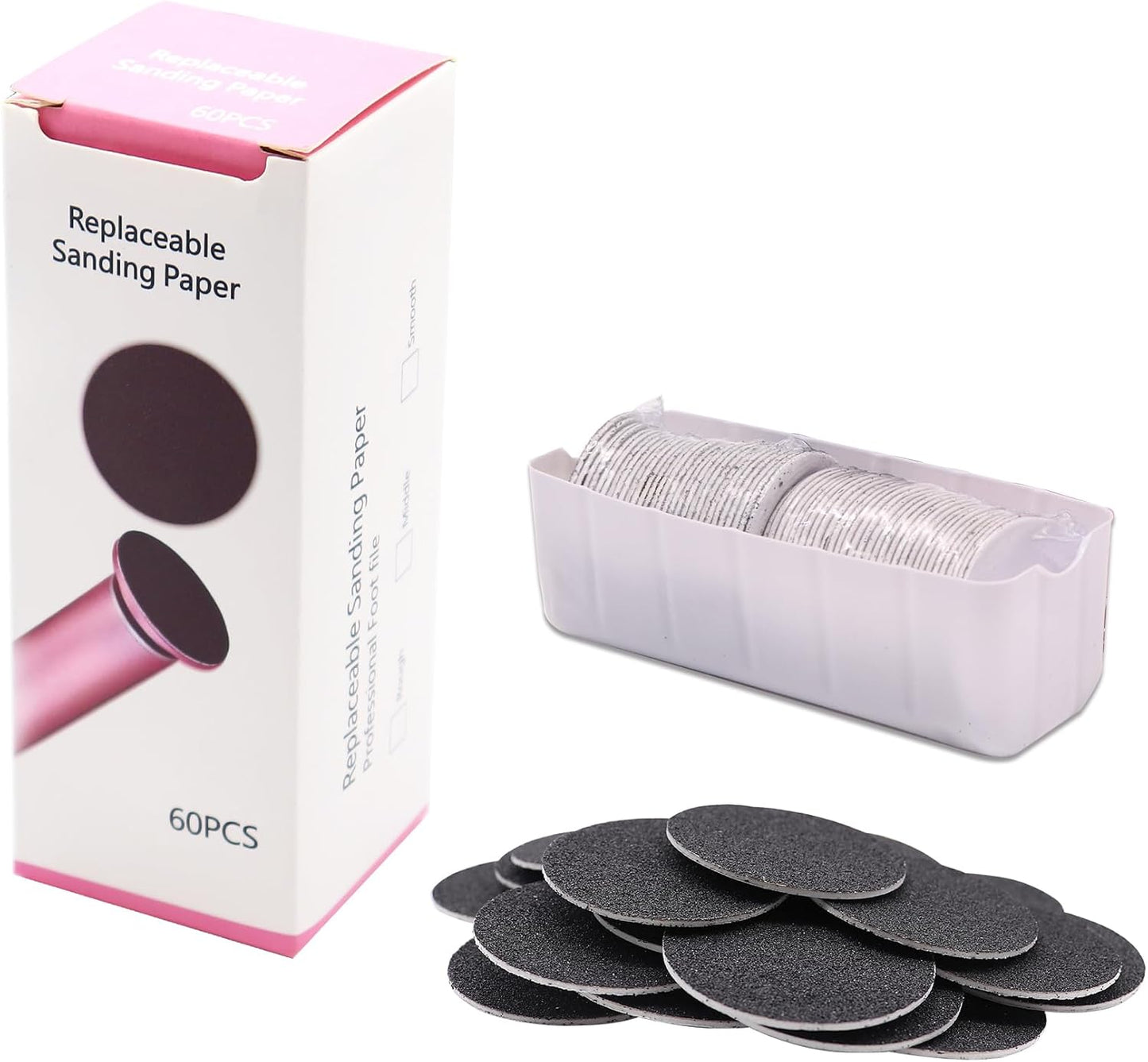 60 Pieces Replacement Sandpaper Pad Disks Discs for Professional Electric Foot File Callus Remover Machine Foot Hard Dead Skin Removal(Extra Coarse 80 Grit)