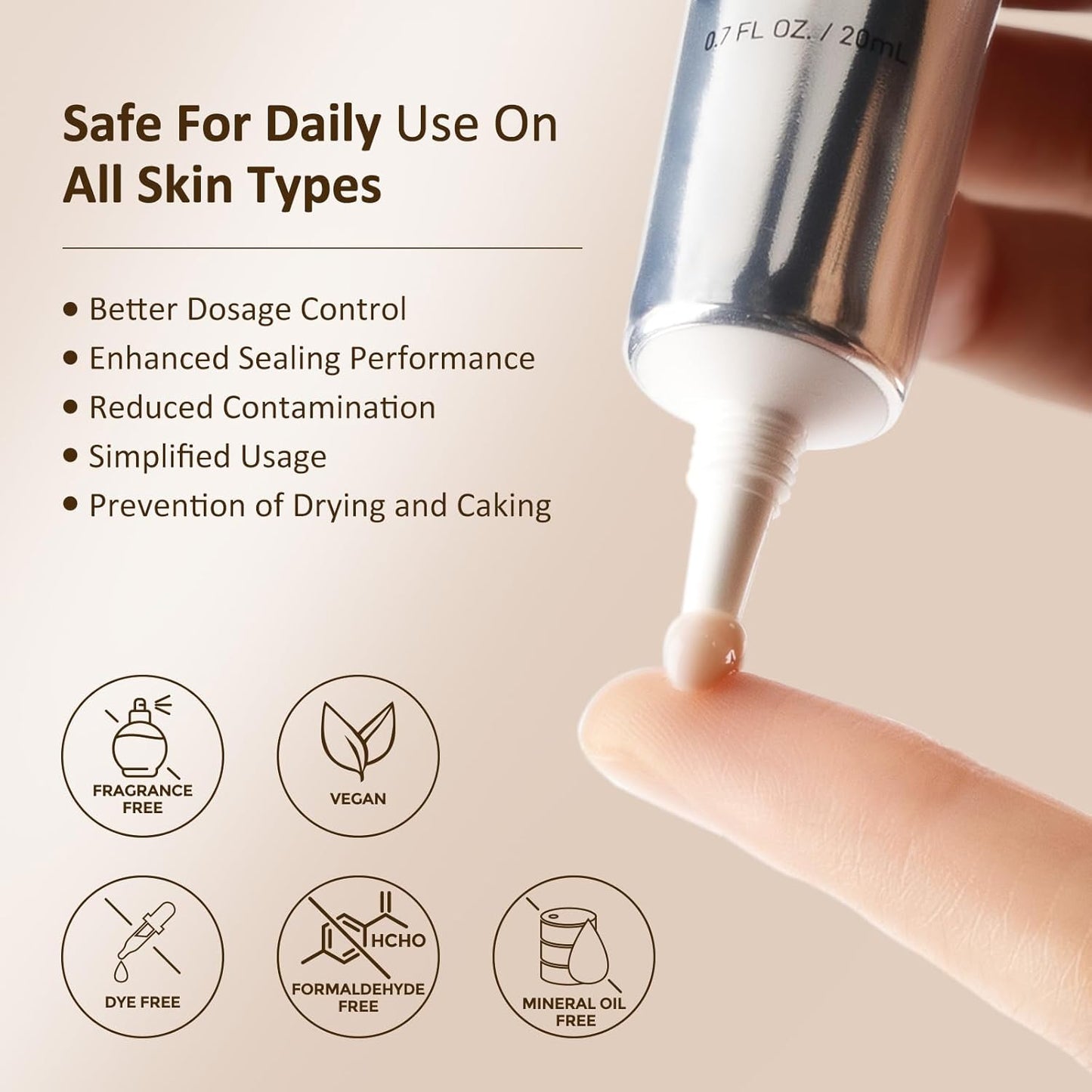 Caffeine Eye Cream with Niacinamide, Hyaluronic Acid, Vitamin E & Peptides - Under Eye Serum for Puffiness and Dark Circles, 0.7 Fl Oz (Pack of 1)