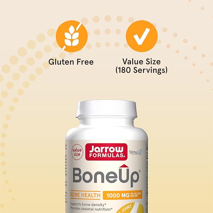 Jarrow Formulas BoneUp for Bone Density and Skeletal Nutrition, Includes Vitamin D3, K2 (as MK-7) and Calcium, 360 Capsules, Up to a 60 Day Supply