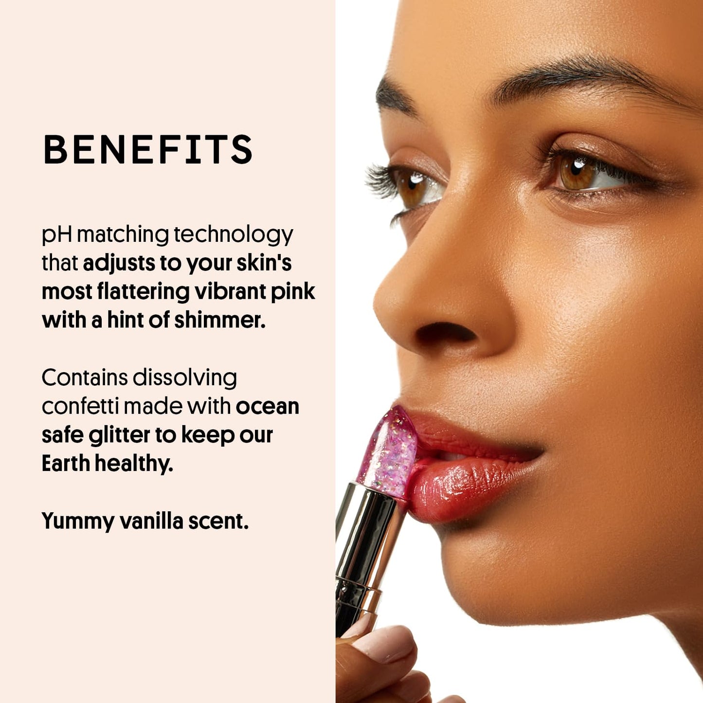 Winky Lux Lavender Glitter Confetti Balm - Hydrating ph Lip Balm, Natural Pink Tint with pH Color Changing, Moisturize & Soften Lips While Leaving Sheer Pink Tint, with Vanilla Scent