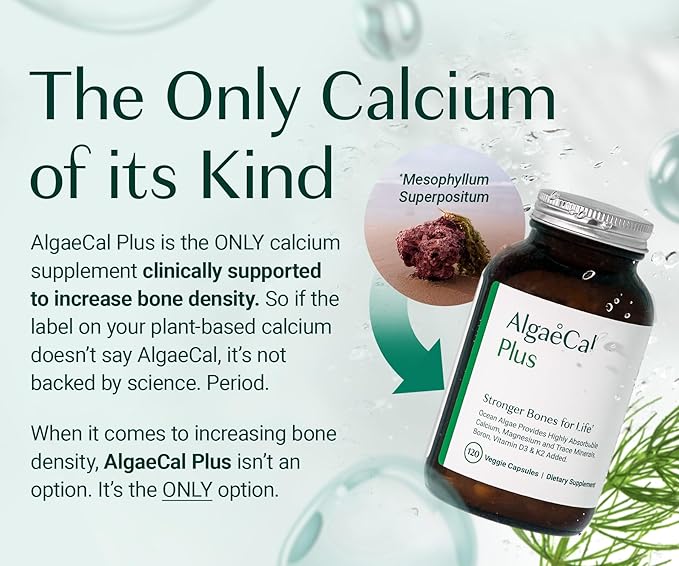 ALGAECAL Bone Builder Pack - Organic Red Algae Calcium Supplement. with 16 Essential Bone Strength Nutrients. Clinically Supported to Increase Bone Density Within 6 Months––Guaranteed! - 3 Months