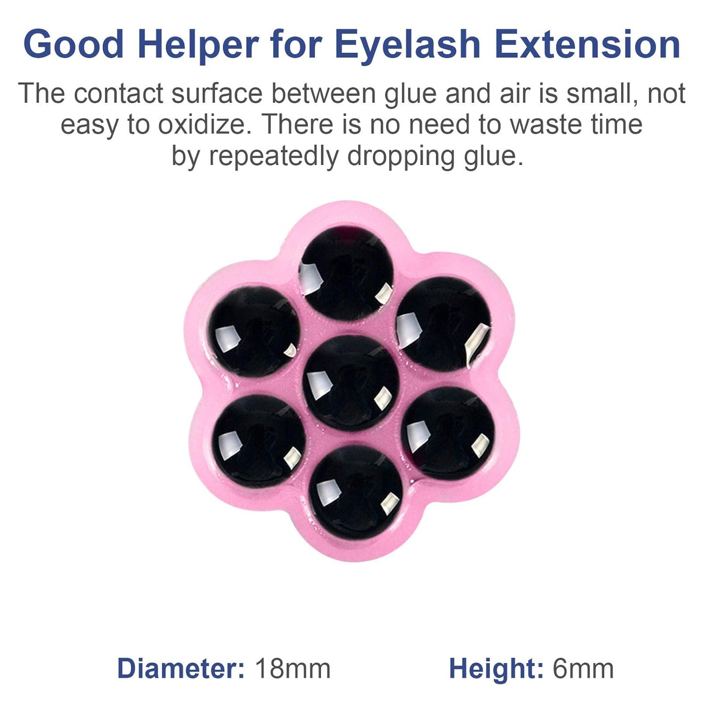 Fenshine 100 PCS Eyelash Extension Glue Holder Flower Shape Cup Plastic Glue Pallet Pad with a Roll for Eyelash Extension Supply