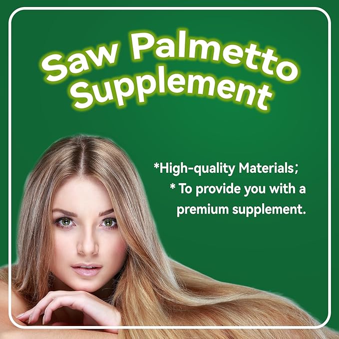 Saw Palmetto Supplement, Saw Palmetto Extract 750mg, with Lycopene, Pumpkin Seed Powder, for Men and Women,Non-GMOs & Gluten, Vegan, 90 Count Capsules