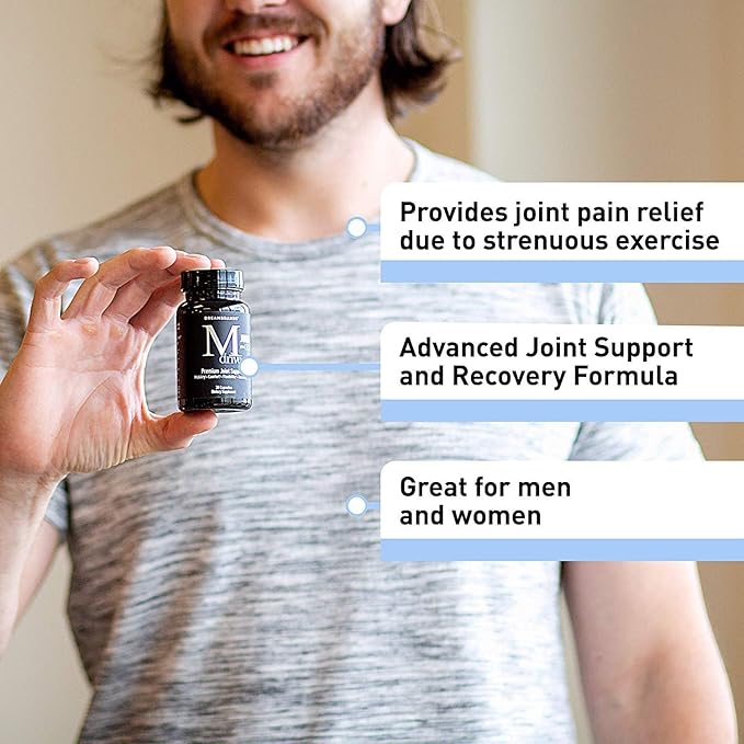 Mdrive Joint Support Supplement for Men - Supports Healthy Joint Function, Flexibility, Comfort & Mobility - Features UC-II Collagen, Turmeric Curcumin & Sodium Hyaluronate from Hyaluronic Acid, 30ct