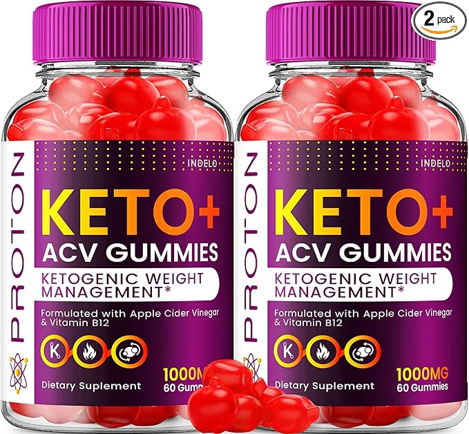 (2 Pack) Proton Keto ACV Gummies Advanced, Proton Keto + ACV Gummies 1000mg, Protein Apple Cider Vinegar Gummy Proton Gummies Reviews, Proton Keto+ACV Vitamin B12 (120 Gummies)