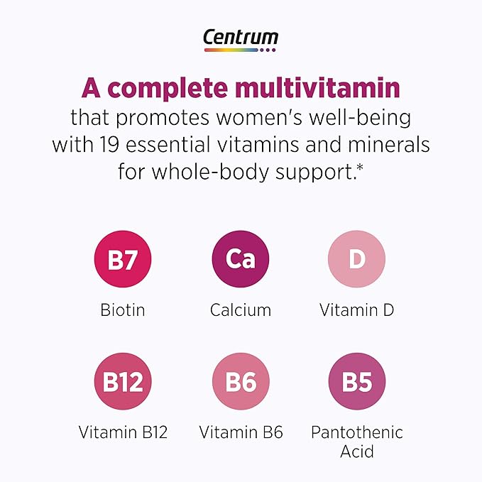 Centrum Complete Multivitamin Supplement + Hot Flash Support Menopause Support Tablets, with Clinically Studied geniVida, 30 Count