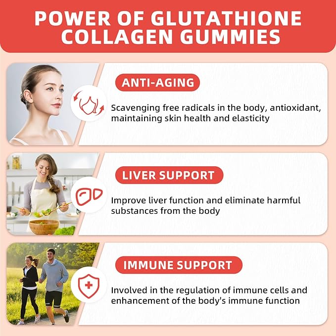 Glutathione Gummies for Skin Whitening - Glutathione 1000mg Supplement with Collagen Glow Gummies Sugar-Free Antioxidant Support for Women Skin Care Anti-Aging Immunity Pineapple Flavor 120ct