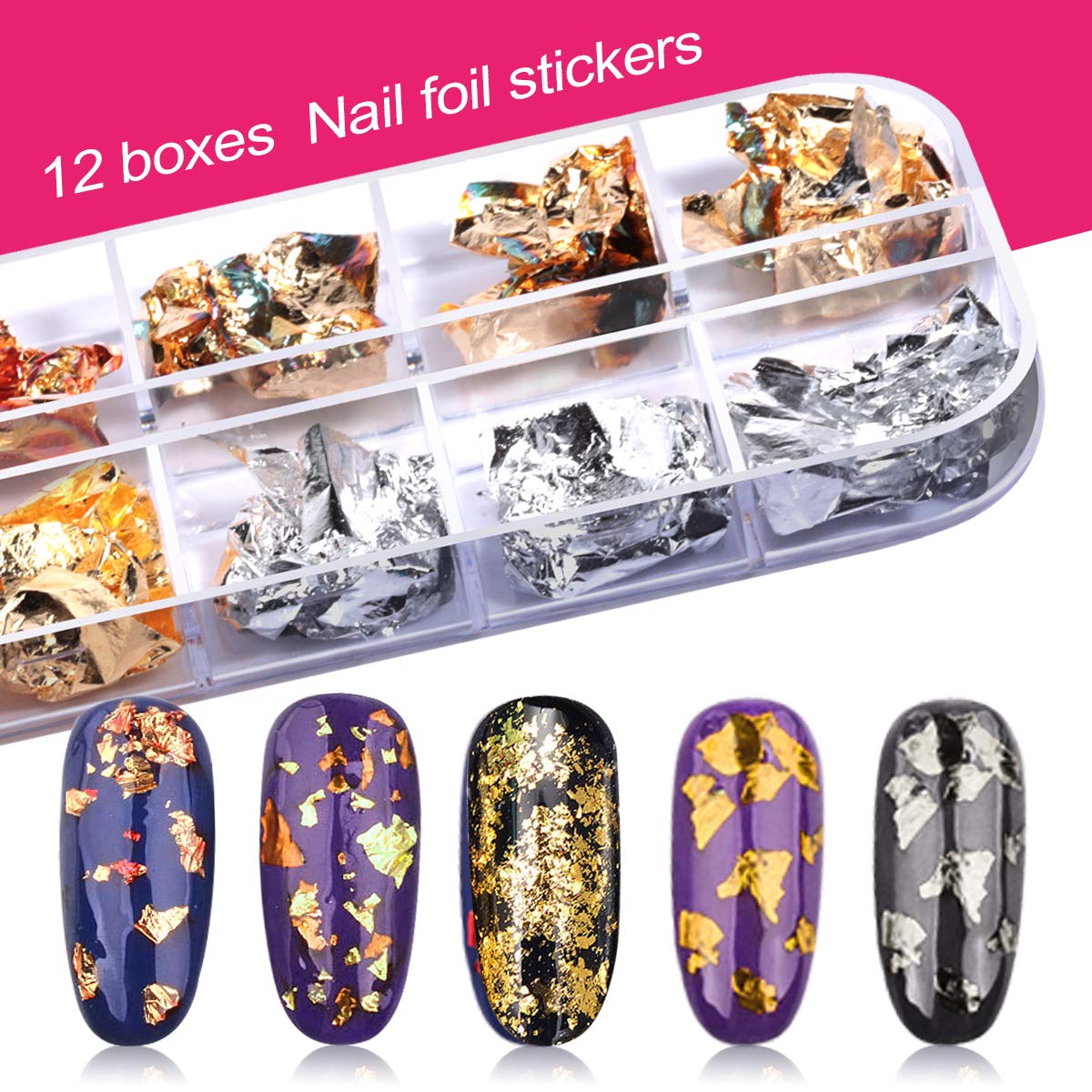 Teenitor Nail Art Kit Nail Art Tools, Nail Design Kit with Nail Art Brushes, Nail Tape Nail Gems Rhinestones, Nail Dotting Tools Nail Foil, Butterfly Nail Design Tools for Nail Art Supplies