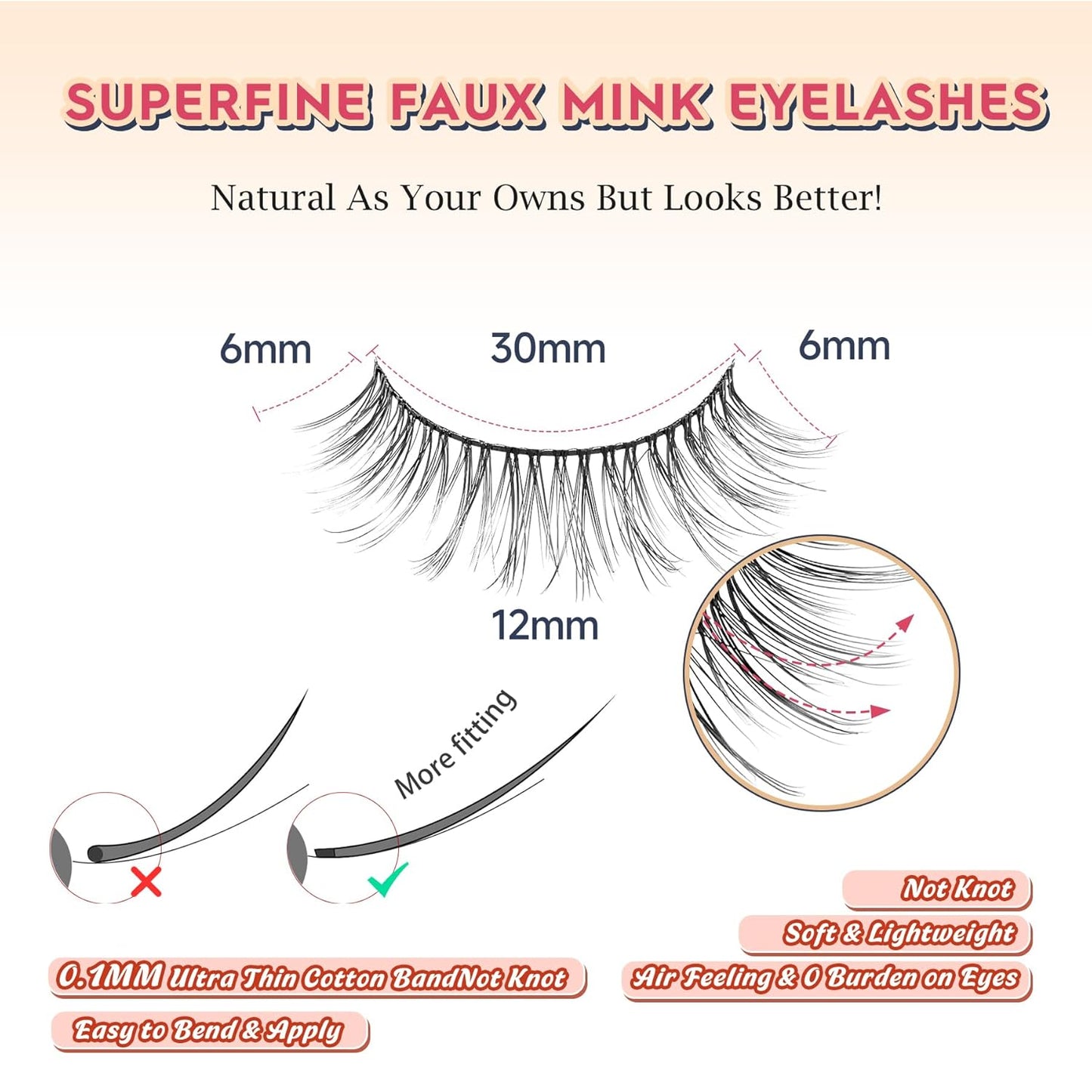 Anime Lashes Wispy False Eyelashes Natural Look 12MM Strip Lashes Thin Band False Lashes 3D Volume Fake Eyelashes 7 Pair C Curl Lash Pack Siligli