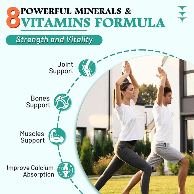 High Absorption Calcium Magnesium Zinc Gummies with Magnesium Glycinate 400mg, Sugar Free Calcium Magnesium Supplement for Bone & Teeth Strength, Muscle Function - Vegan, 60 Count