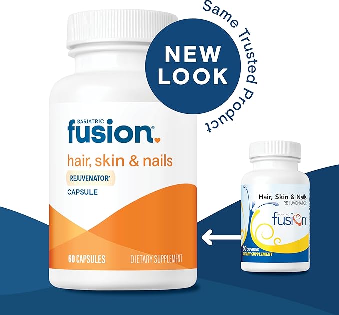 Bariatric Fusion ONE Per Day Bariatric Hair Skin and Nails Vitamins REJUVENATOR for Women | Bariatric Vitamin Vegan Supplement Includes Biotin, Vitamin B12, and B1 | Easy to Swallow | 60 Capsules