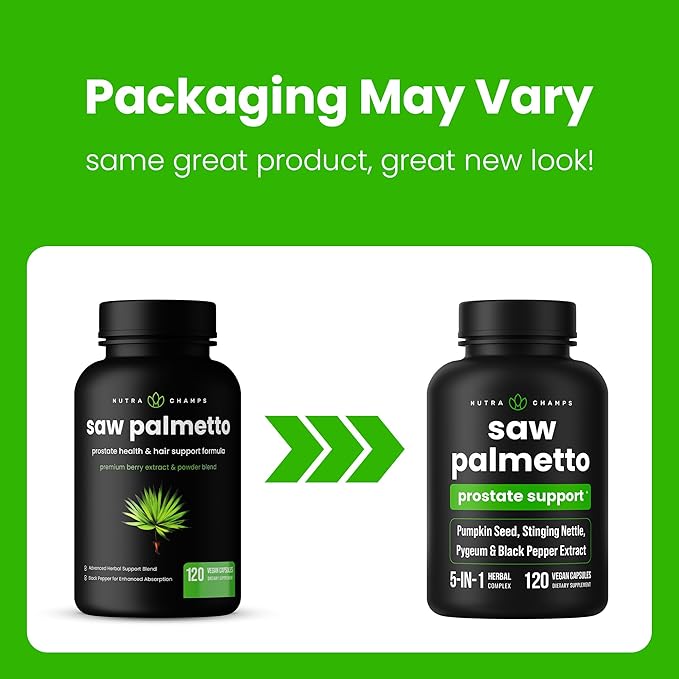 Saw Palmetto Supplement for Prostate Health [Extra Strength] 600mg Complex with Extract, Berry Powder & Herbs - Supports Healthy Urination Frequency, DHT Blocker & Hair Loss Prevention - 120 Capsules