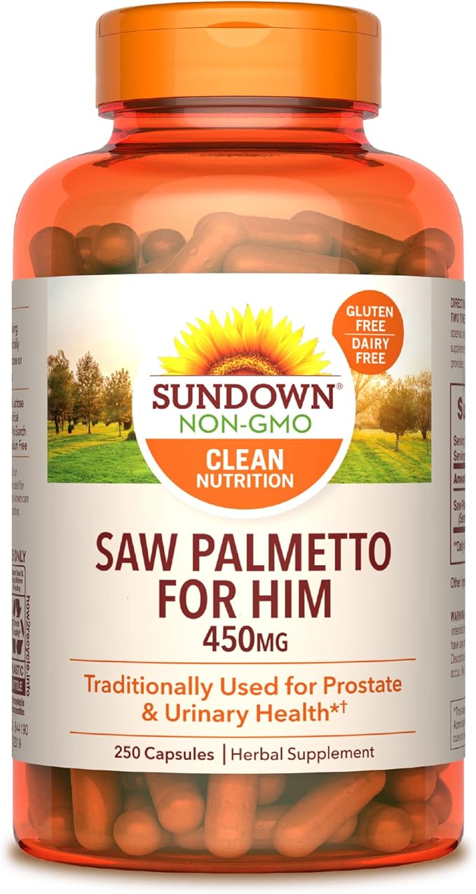 Sundown Saw Palmetto Supplement, Supports Men’s Health, 250 Capsules