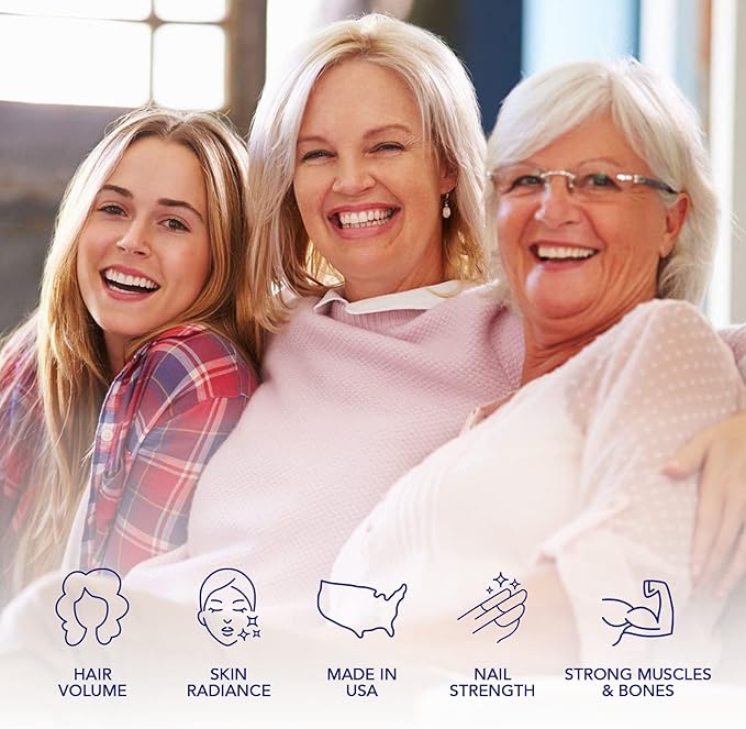 Biotin and Collagen Vitamins + Keratin with Folate - Hair Loss Treatments for Women & Men - Hair, Skin and Nails Supplements for Hair Growth & Postpartum Support - GMO Free & Gluten Free (120 Caps)