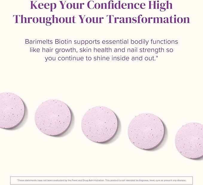 BariMelts Biotin 5000mcg - 90 Fast-Dissolving Tablets (3-Month Supply) - Sugar-Free Bariatric Vitamins for Women, Natural Strawberry Flavor