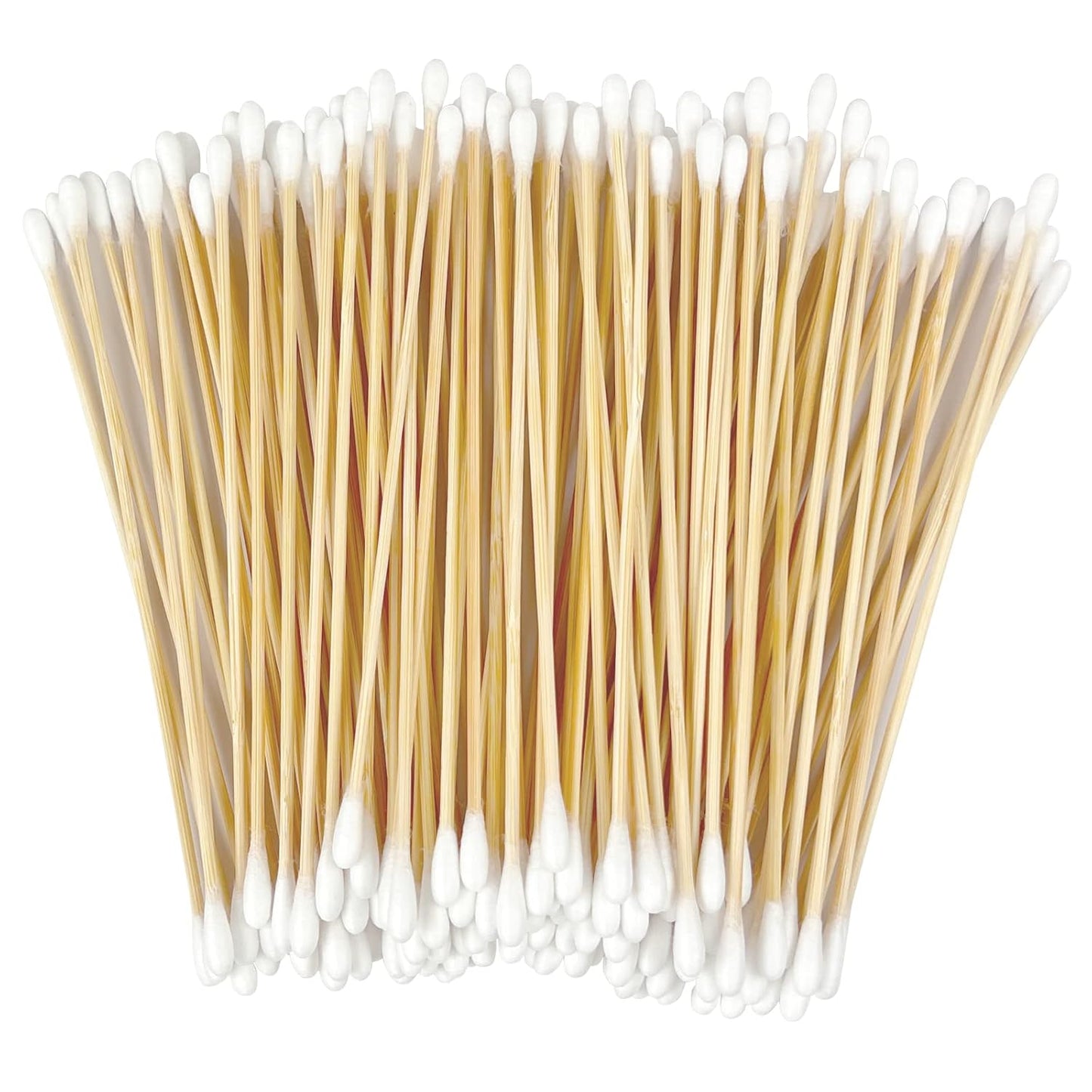 Eyxformula 200 Pcs 6 Inch Long Cotton Swabs with Double Round Tips, Sturdy Bamboo Sticks, Soft & Absorbent Cotton Tipped Applicators for Cleaning Dog Ear, Gun and Hard-to-reach Areas, Makeup, Crafting