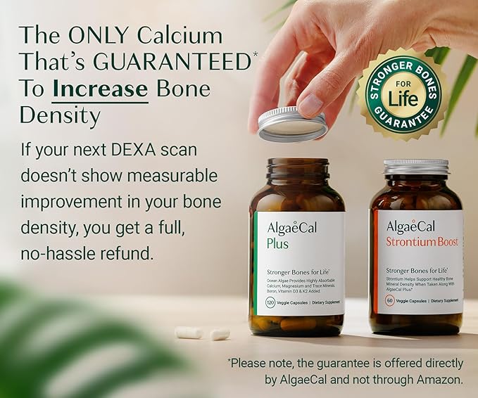 ALGAECAL Bone Builder Pack - Organic Red Algae Calcium Supplement. with 16 Essential Bone Strength Nutrients. Clinically Supported to Increase Bone Density Within 6 Months––Guaranteed! - 3 Months