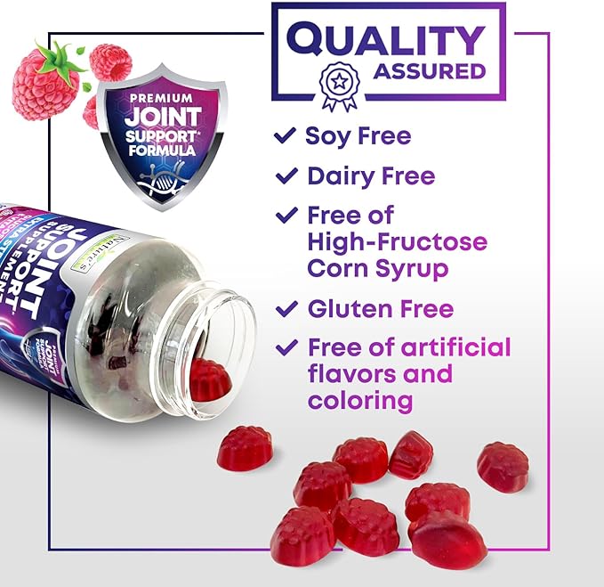 Joint Support Supplement - Extra Strength Glucosamine Joint Support Gummy - Joint Health Support & Flexibility for Back, Knees, & Hands - Vitamin E for Immune Support for Women & Men - 120 Gummies