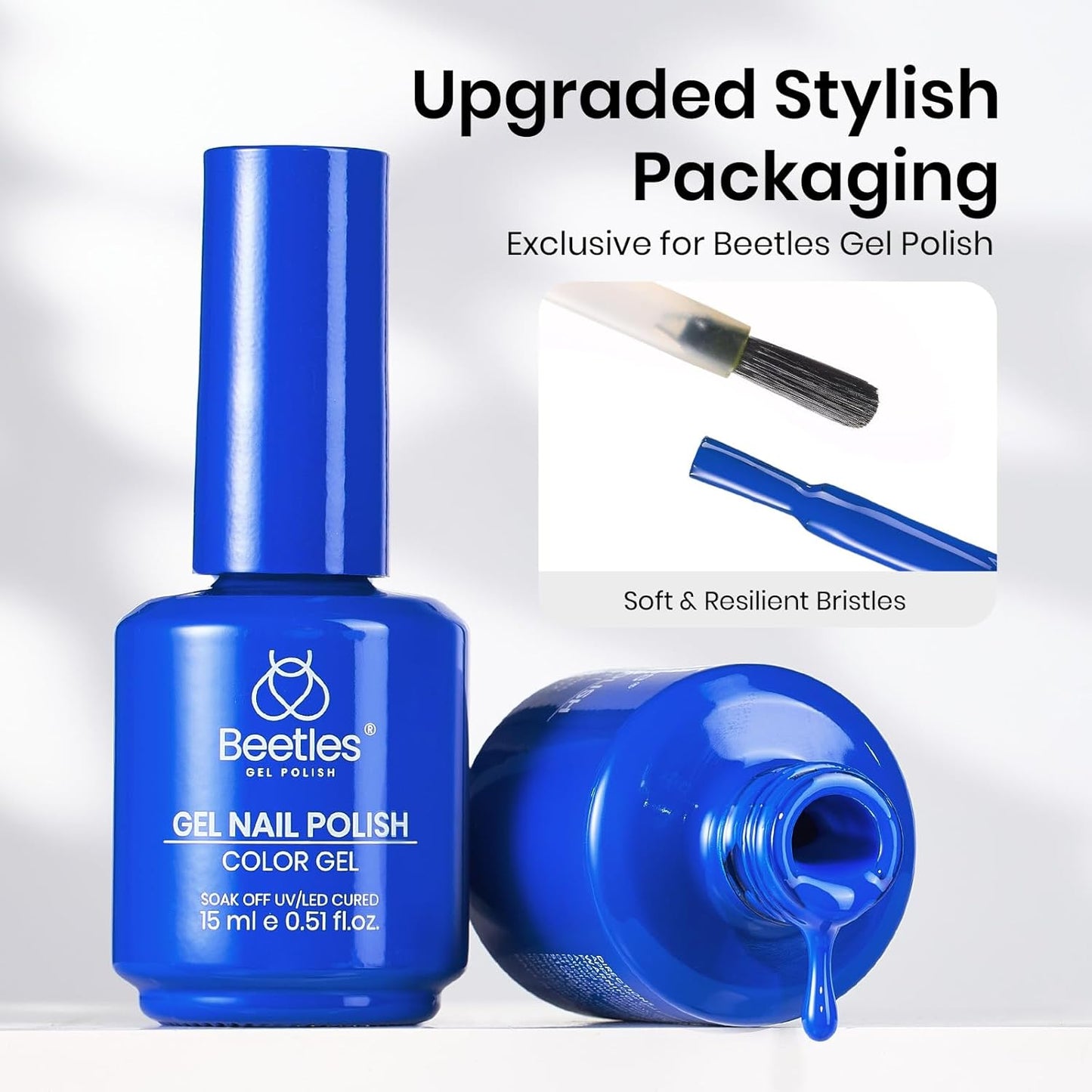 beetles Blue Gel Polish - 15ML One Color One Bottle Royal Blue Gel Polish Soak off Uv Led Lamp Nail Art Colorful Bottle All Season Manicure