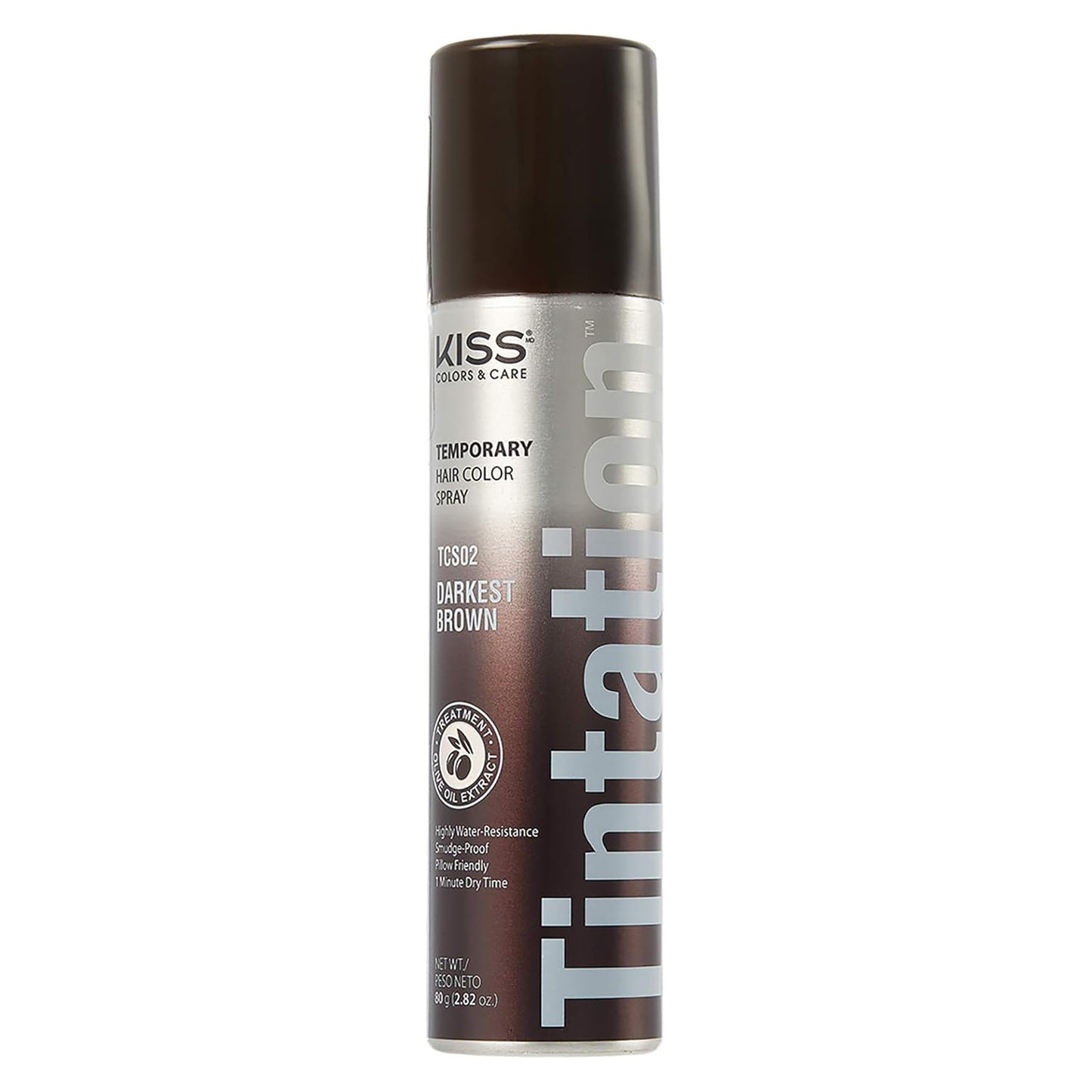 KISS Tintation Temporary Hair Color Spray & Hair Mascara (Darkest Brown)