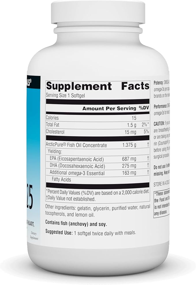 Source Naturals ArcticPure Omega-3 Fish Oil 1125mg Ultra Potency Maximum Strength EPA + DHA for Heart, Joint, Brain & Immune Health - 120 Softgels