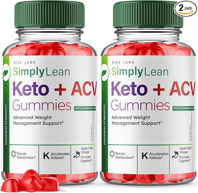 (2 Pack) Simply Lean Keto + ACV Gummies, SimplyLean Keto Gummies for Advanced Weight Loss, SimplyLean Supplement, SimplyLean Maximum Strength Gomitas, SimplyLean Advanced Formula Review (120 Gummies)