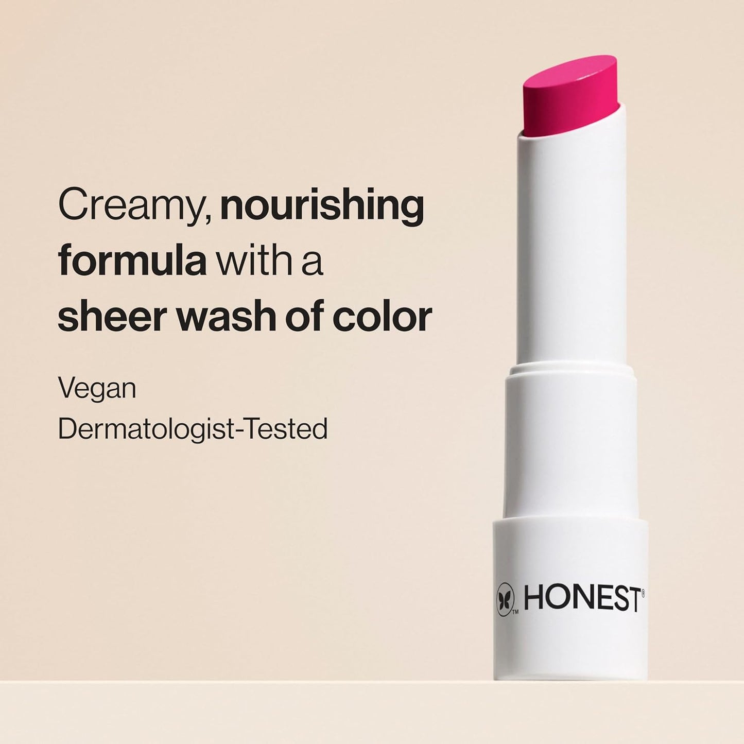 Honest Beauty Moisturizing Vegan Tinted Lip Balm | Antioxidant-rich Acai Extracts + Avocado Oil | Paraben Free + Cruelty Free | Dragon Fruit