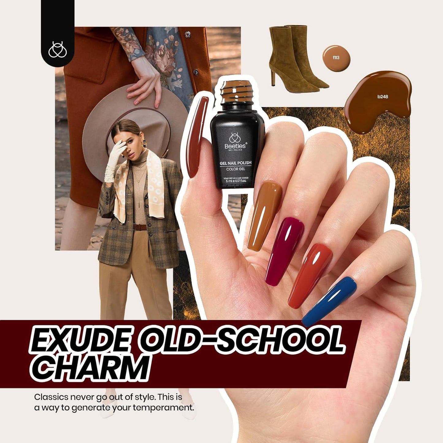 Beetles 85 Pcs Gel Nail Polish Kit with U V Light - 55 Colors Jelly Pink Gel Nail Kit Style Manifesto with Base Top Coat for All Seasons, Red Jelly Pearl Gel Polish Set DIY Nail Art Gifts for Women