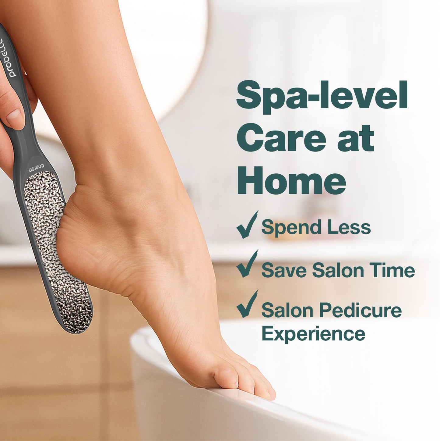 Probelle Double Sided Multidirectional Nickel Foot File Callus Remover - Immediately Reduces calluses and Corns to Powder for Instant Results, Safe Tool (Dark Grey)