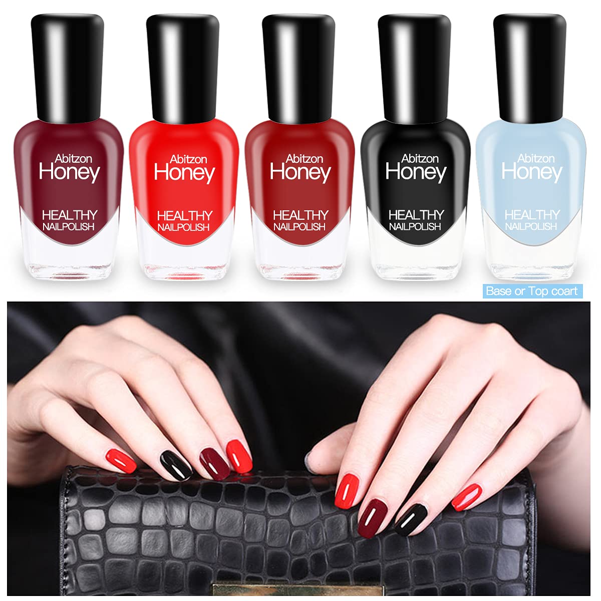 New Nail Polish Set (10 Bottles) Non-Toxic Eco-Friendly Easy Peel Off and Quick Dry Water Based Nail Polish