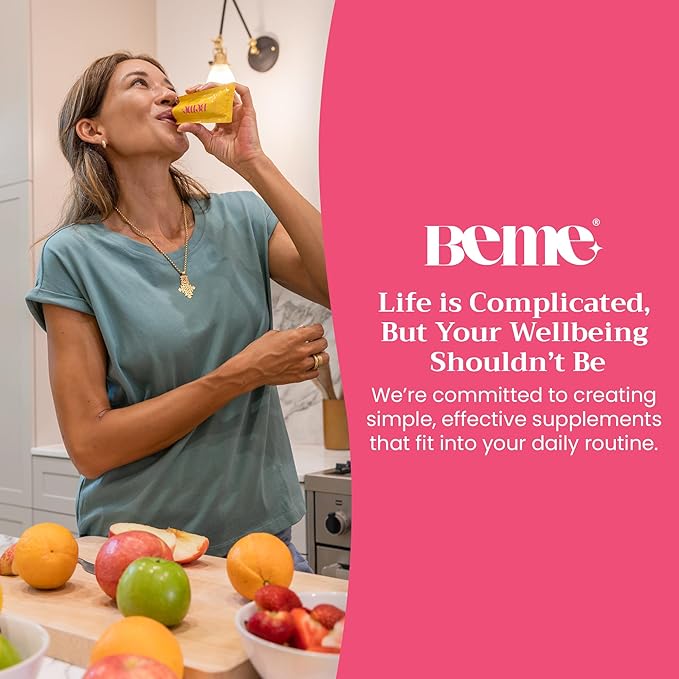 BeMe Vegan Omega-3 Liquid Supplement for Adults, BeSharp - Algae Omega 3 DHA Supplements for Women & Men - Drinkable Supplement Supports Memory, Concentration, & Cognitive Function (30 Sachets)