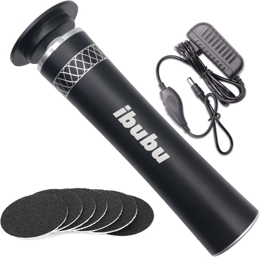 Upgrade Electric Feet Callus Remover Professional Powerful Foot File Pedicure Grinder Sanders 24V Power 1200RPM Speed Adjustable for Dead Dry Crack Skin Calluses (Black)