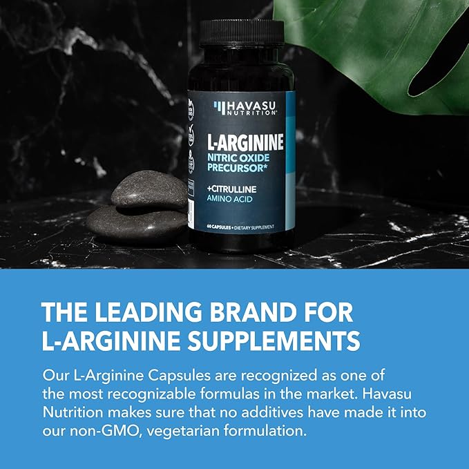L-Arginine Capsules for Active Males - 120 Count, Non-GMO, 1200mg Blend of L Arginine and L Citrulline - Arginine Supplement for Enhanced Performance - L Arginine 1000mg for Muscle Support