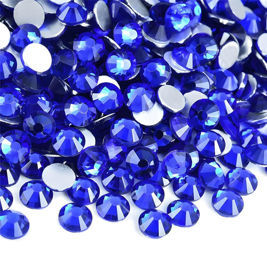 Flatback Rhinestones Round Gems for Nails Art and Crafts 2000Pcs SS16 4mm Glitter Crystals Stone DIY Bags Clothes Shoes (Sapphire)