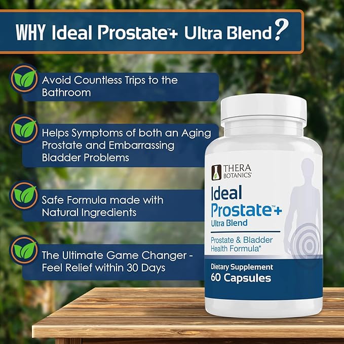 Advanced Men's Prostate Support by Ideal Prostate Plus Ultra with Reishi Mushroom, Saw Palmetto, Lycopene and More for Natural Prostate Relief*