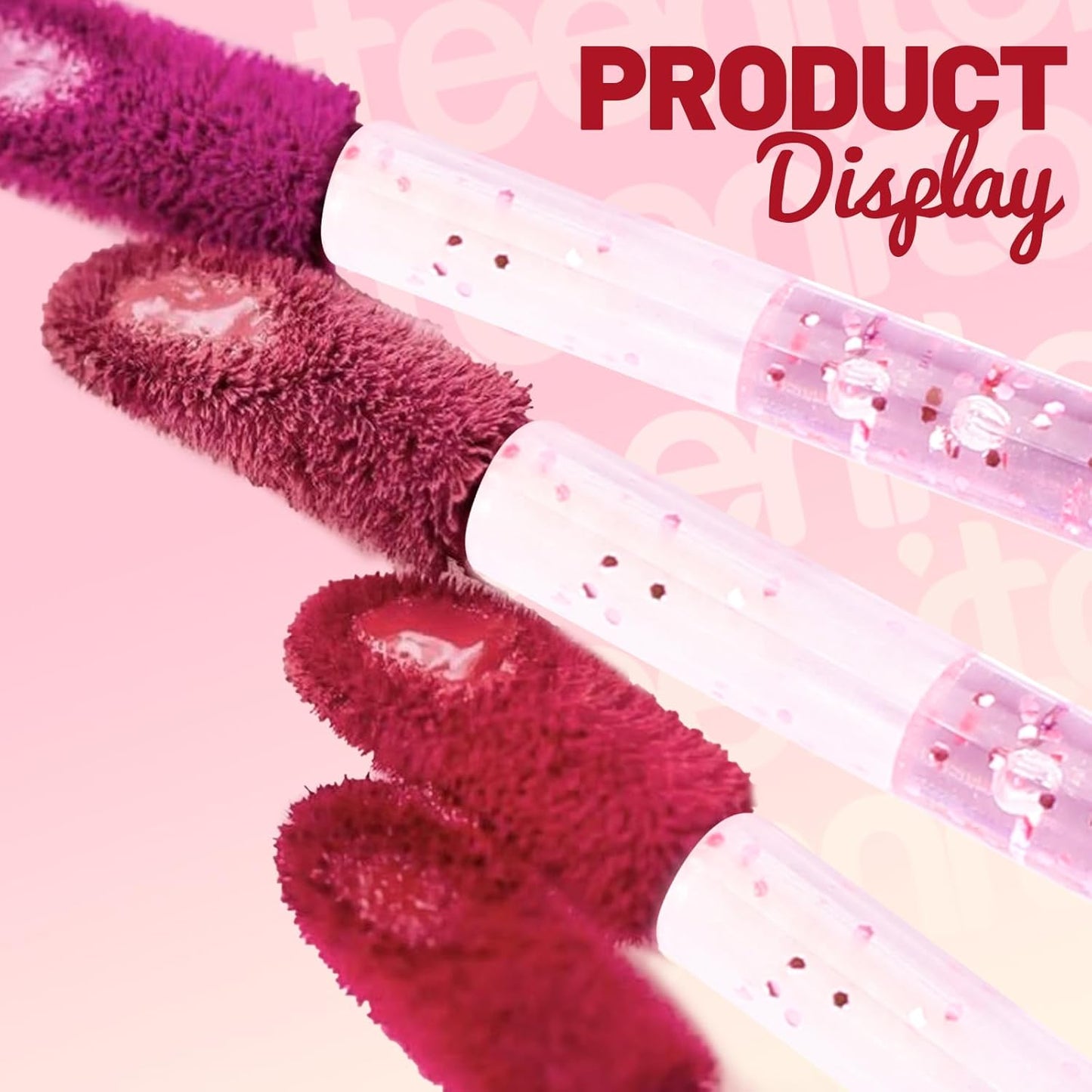 Teenitor 600pcs Lip Applicators Disposable, Crystal Pink Lip Wands Lipstick Applicator Wands, Lip Brush Lint Free Applicators For Makeup Crystal Pink