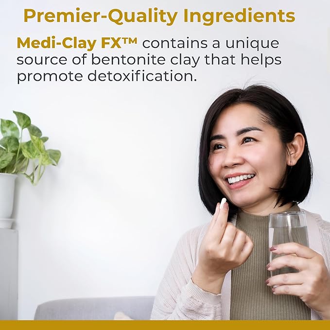 Premier Research Labs Medi-Clay-FX: Bentonite Clay Capsules for Detoxification | Food Grade Smectite Supplement | Absorb Toxins, Supports Cellular Health and Mold Detox - 60 Capsules