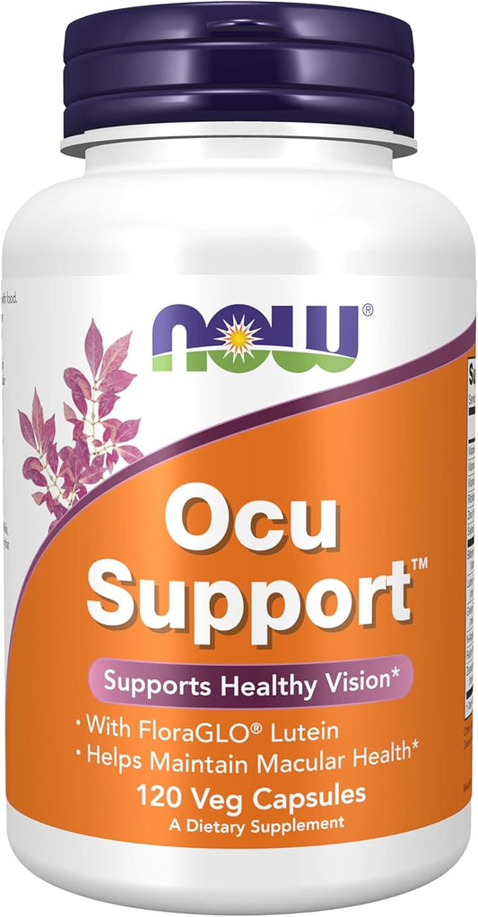 NOW Foods Supplements, Ocu Support™ with FloraGLO® Lutein, plus Vitamins A, C and E, 120 Veg Capsules