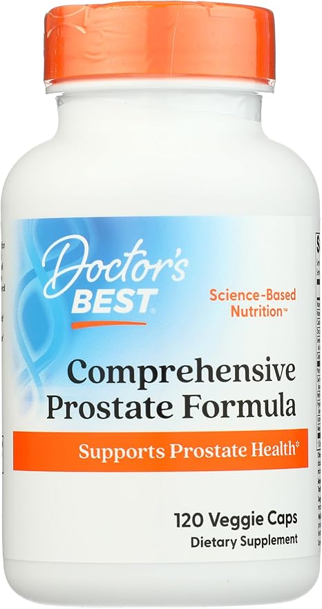 Doctor's Best Comprehensive Prostate Formula - Saw Palmetto, African Pygeum Bark, Nettle Root, CardioAid, & SelenoExcell - Prostate Support & Urinary Health, 120 Count