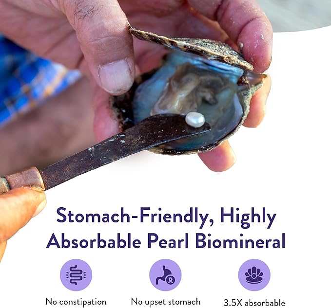Marine Calcium Bone Density Supplement, 3.5X Absorbable Pearl Calcium & Icelandic Marine Algae, with Magnesium, Vitamin D3 K2 & More, Organic, Holistic Alternative, Astronaut Endorsed - 30 Days Supply