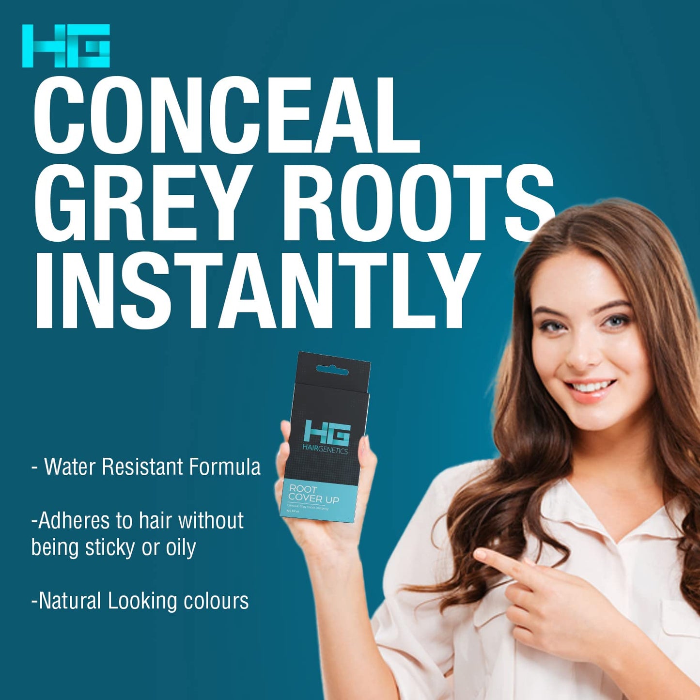 Root Touch Up Hair Color Root Cover Up with Double-Ended Brush for Hair Color for Gray Hair Coverage - Portable Hair Powder Solution for Quick Gray Coverage (Dark Blonde, 6g)