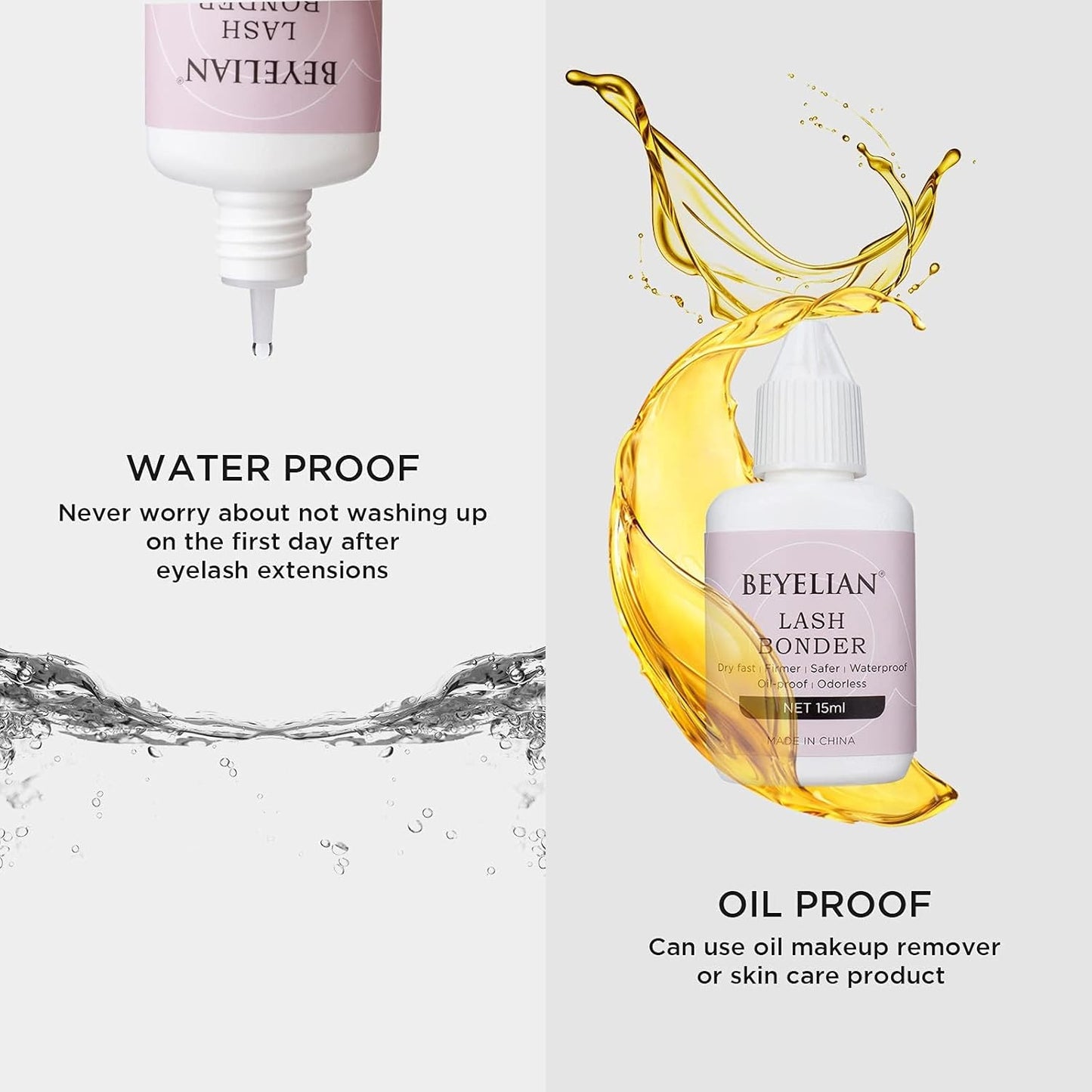 BEYELIAN Lash Bonder for Eyelash Extension Super Bonder Longer Retention Help Glue Bond Better Glue Primer Accelerate Drying Time Low Irritation Water Oil Proof 4 Pack